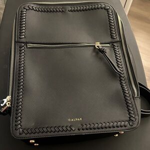 Calpak Black Backpack with Braided Trim